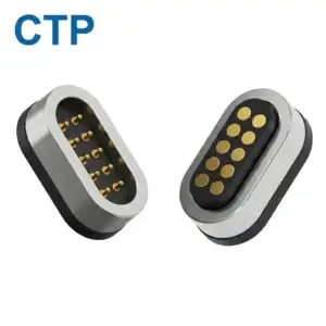 10 pin dual row magnetic pogo pin connector