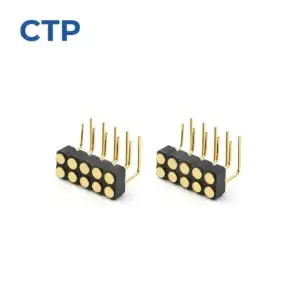 Premium 2.54mm 10 pin right angle female spring loaded pins CTP