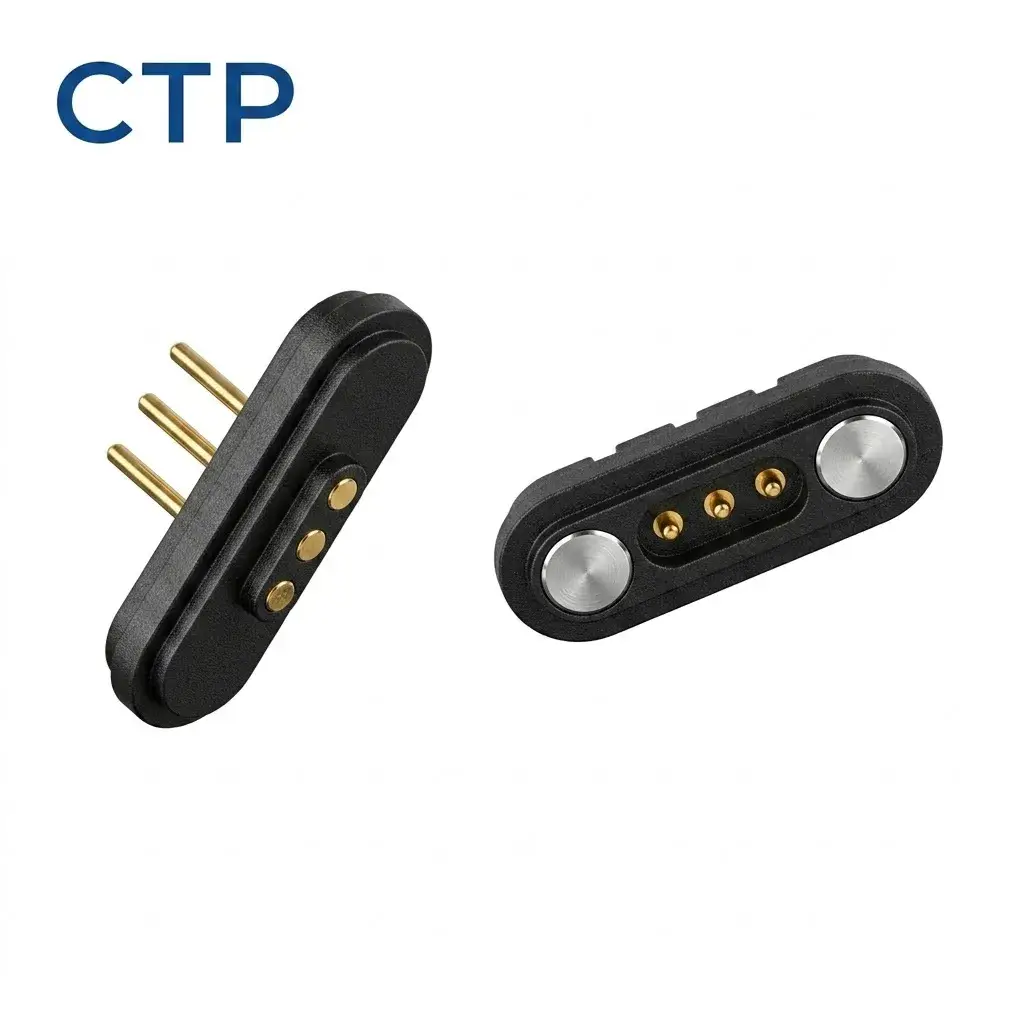 3 pin magnetic pogo pin connector 2.54mm pitch specs