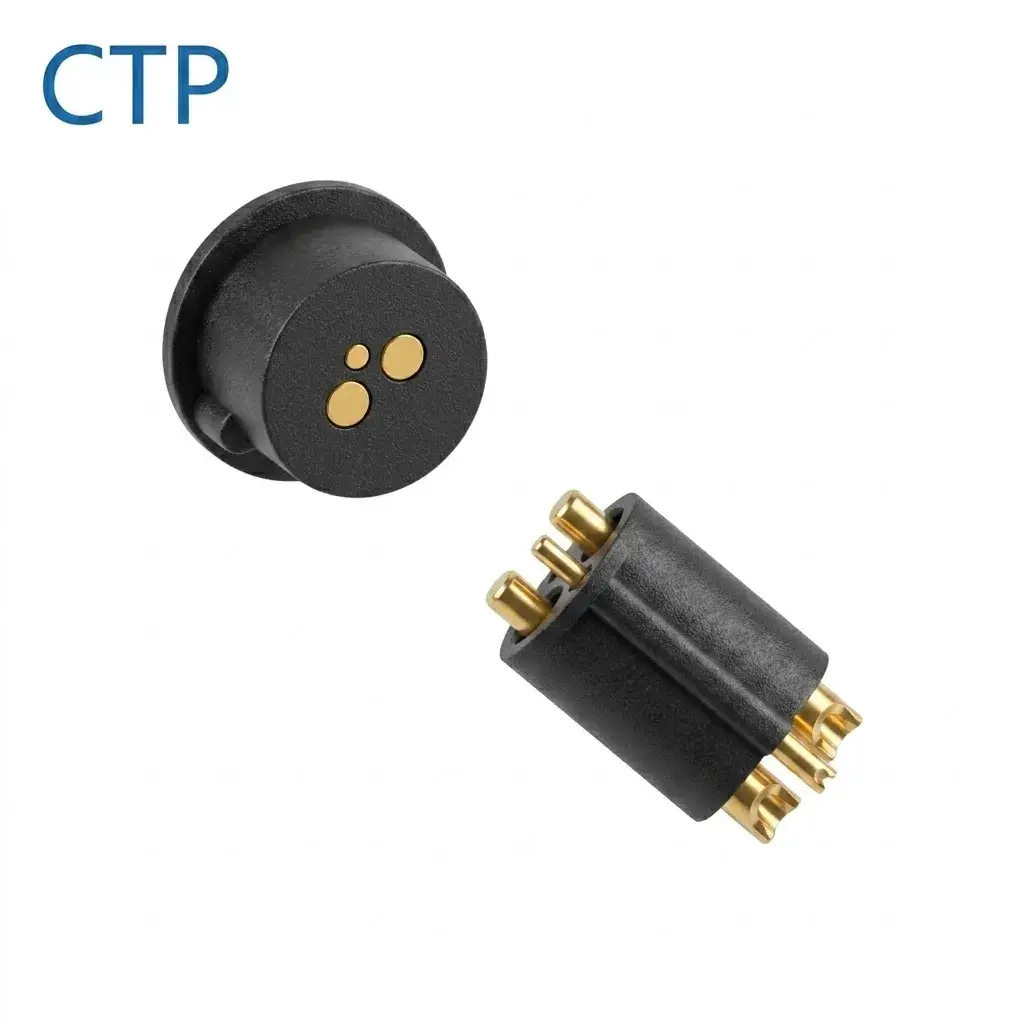 3 pin waterproof magnetic pogo pin connector
