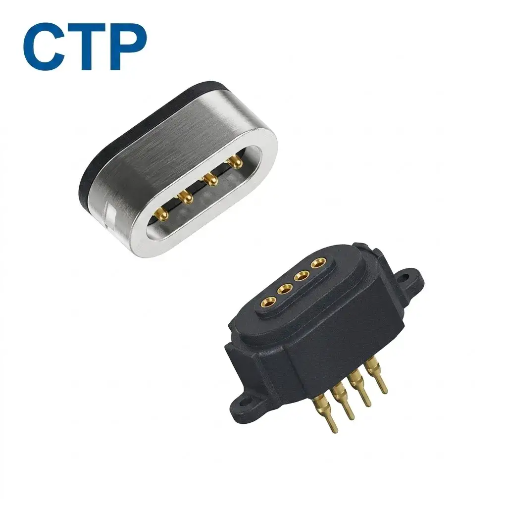 4 pin ring magnetic pogo pin connector
