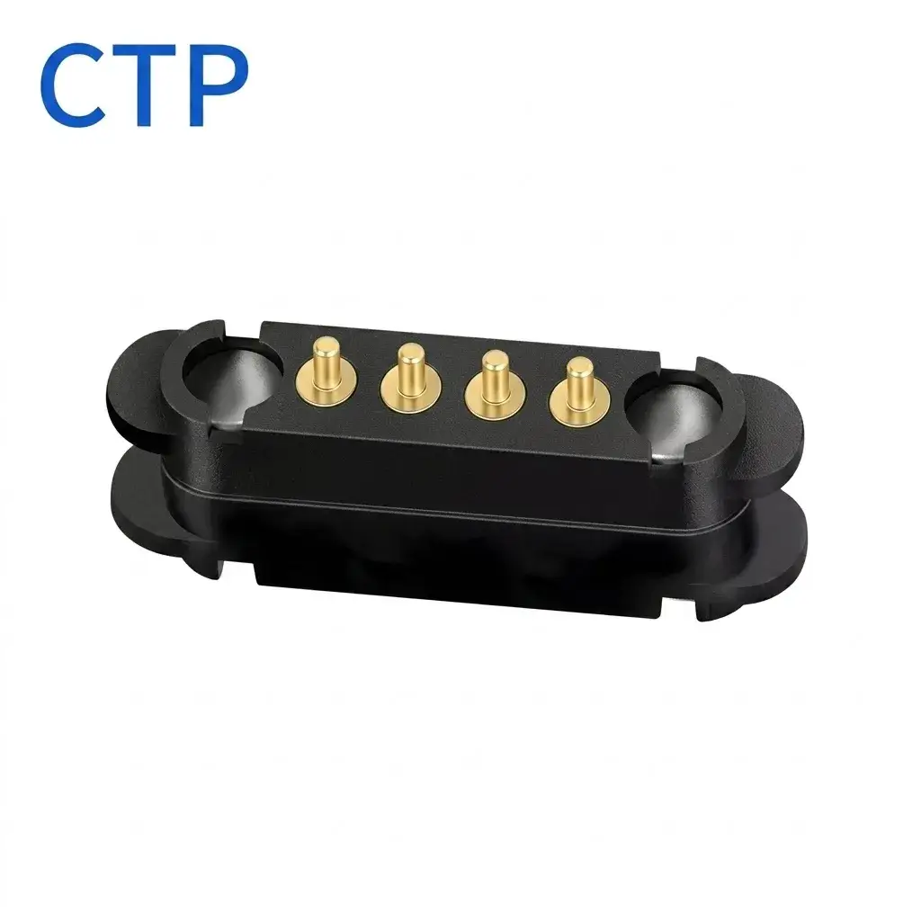 4 pin single row magnetic pogo pin connector high versatility