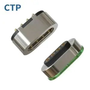4 pin waterproof ring magnetic pogo pin connector