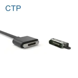 5 pin magnetic charging cable connector with 7.5N magnetic force for industrial electronic devices