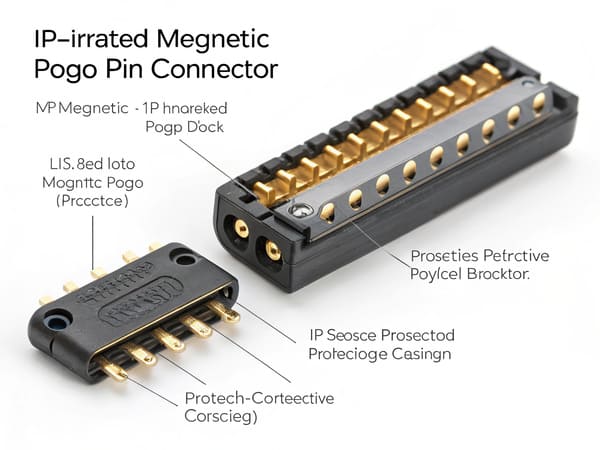 IP-rated magnetic pogo pin connector diagram
