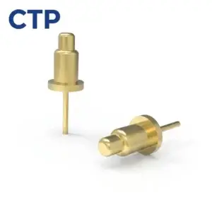 High-precision 2A 12V through-hole DIP pogo pin connector with premium gold plating for secure PCB wave soldering.