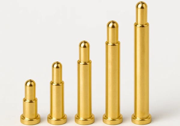 A row of pogo pins