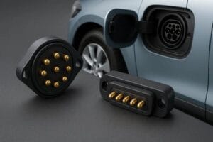 Automotive magnetic pogo pin connectors designed for efficient, secure charging and data transfer in electric vehicles.