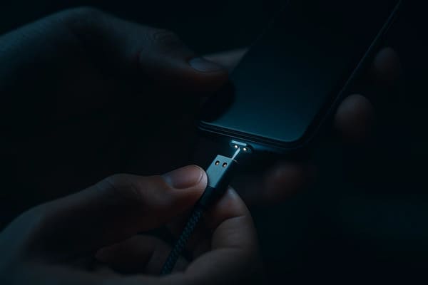 Connecting magnetic cable in low light