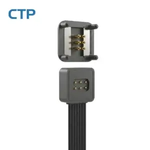 6 Pin flat magnetic charging cable and connector for general B2B industrial applications