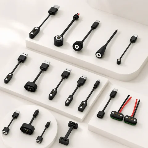 CTP Magnetic Cable Assembly Product Range CTP custom magnetic charging and data cable assembly product range for OEM devices