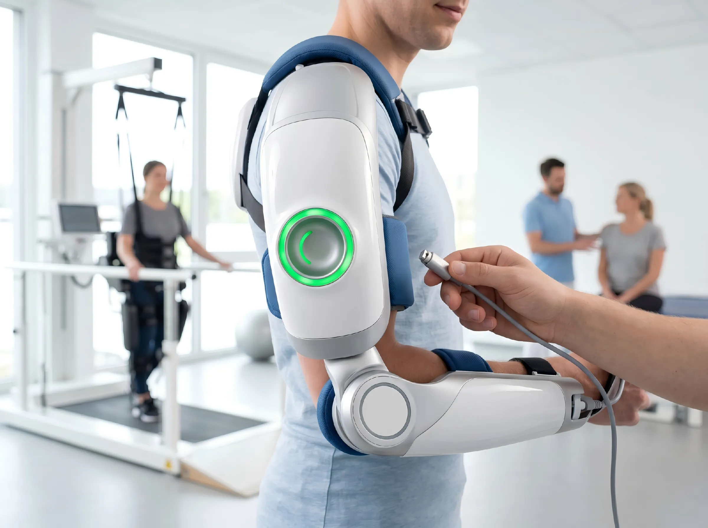 Magnetic charging for rehabilitation equipment