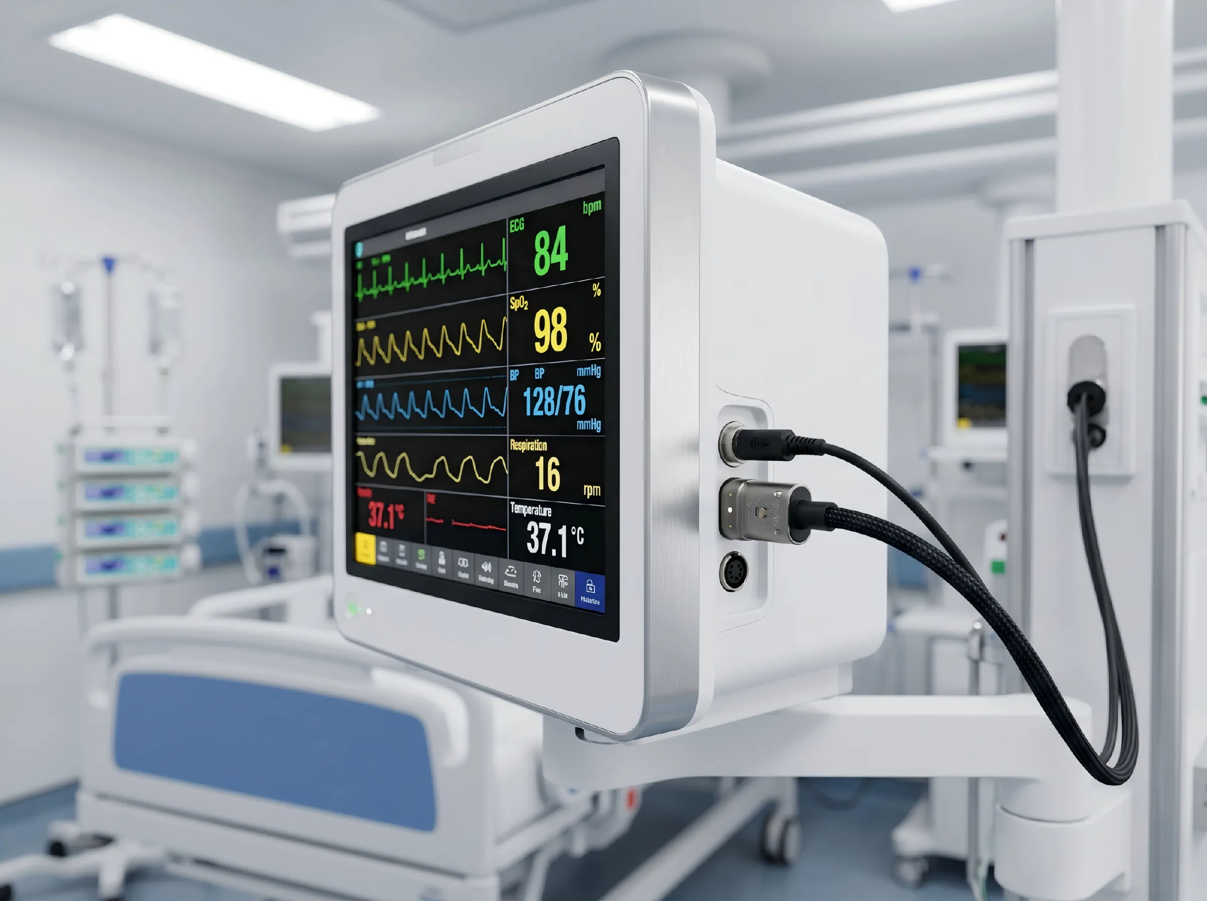 Magnetic connectors for patient monitors