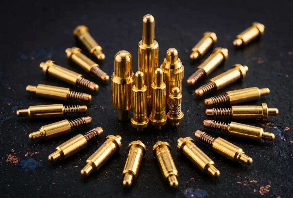 Spring-loaded pogo pin samples for cross-reference evaluation