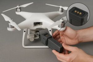 spring loaded pin connector in drone