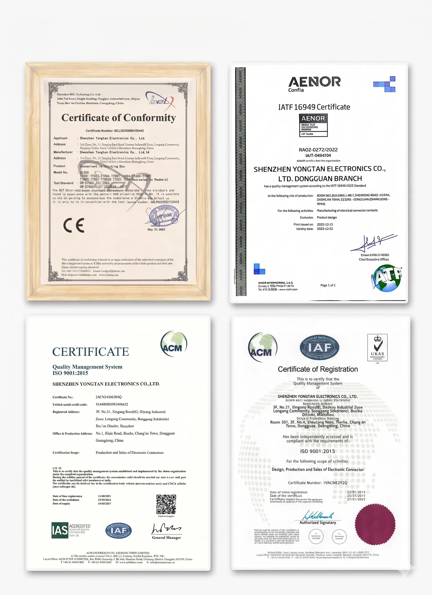 ISO9001 RoHS CE certified magnetic connector manufacturer.