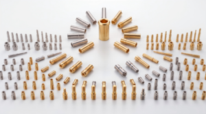 Precision machined pin receptacle with BeCu multi-finger contact for PCB sockets