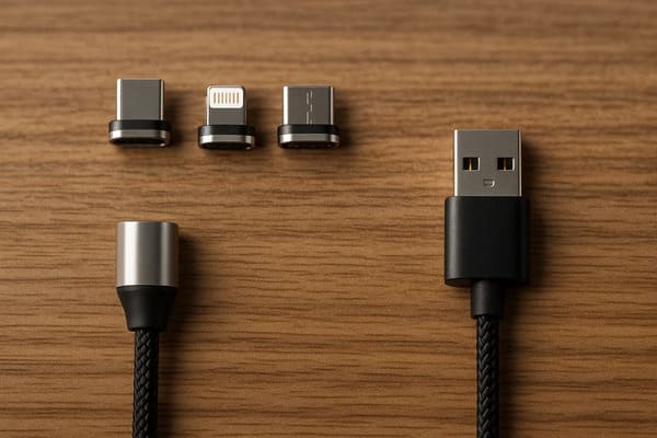 One magnetic cable with multiple adapter tips
