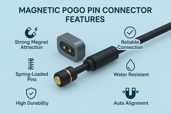Magnetic Pogo Pin Connector demonstrating self-alignment