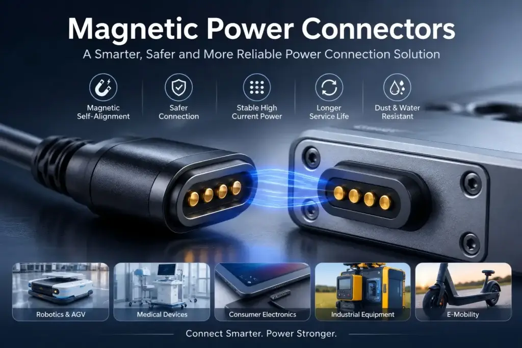magnetic power connectors for controlled DC power delivery