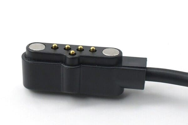 Close-up of a magnetic USB cable tip