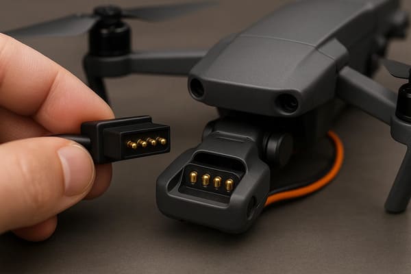 pogo pin connector in power transfer of drones