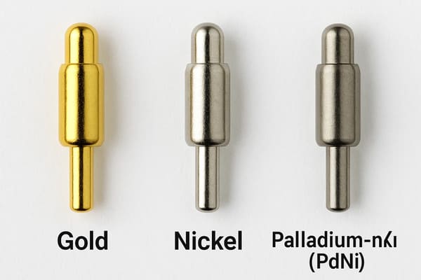 Pogo Pins Plating Materials: Gold, nickel, and palladium-nickel (PdNi)