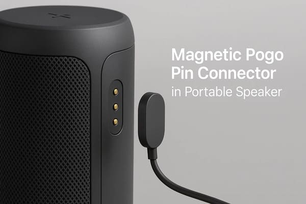 pogo pin connector application in portable speakers