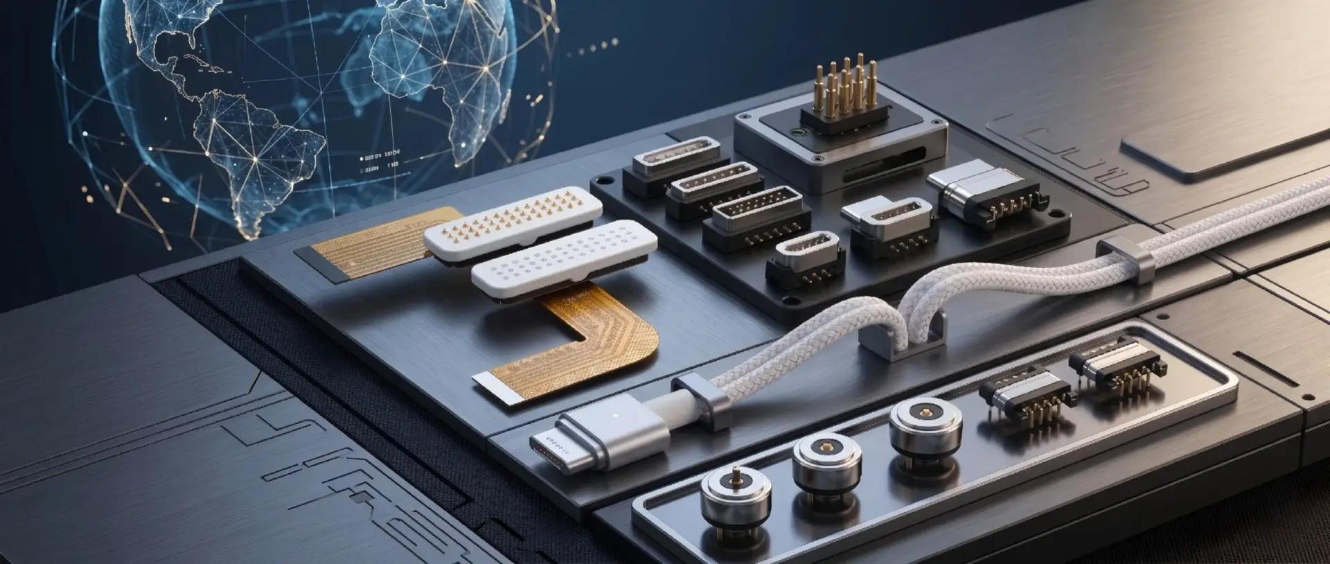 Custom magnetic connectors and pogo pin assemblies for OEM devices