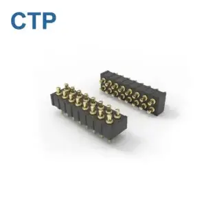 Premium 16 pin double row SLC pogo pin connector delivering stable 12V 1A power and 100,000 cycles durability for high-density PCB assembly