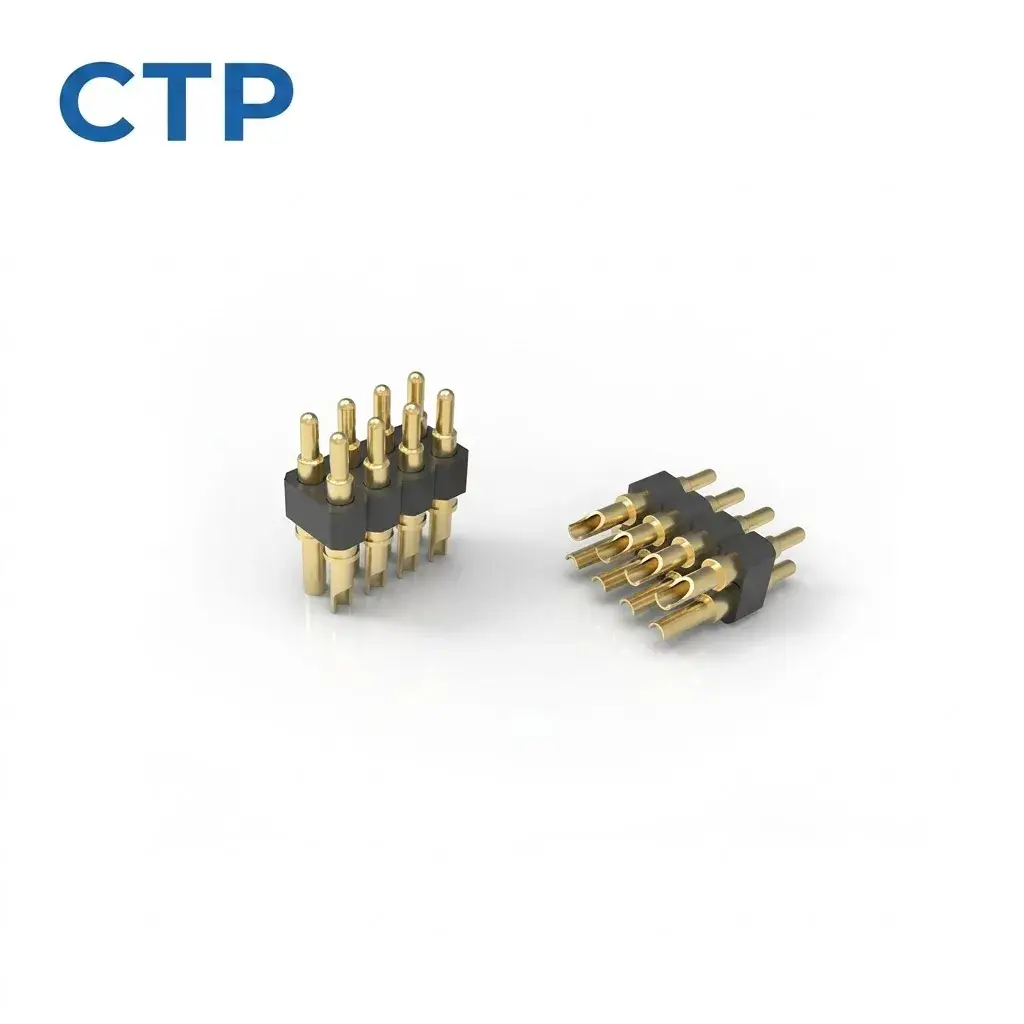 Premium 2.54 mm pitch solder cup spring loaded contacts providing maximum continuity and 100,000 cycles endurance for PCB assembly