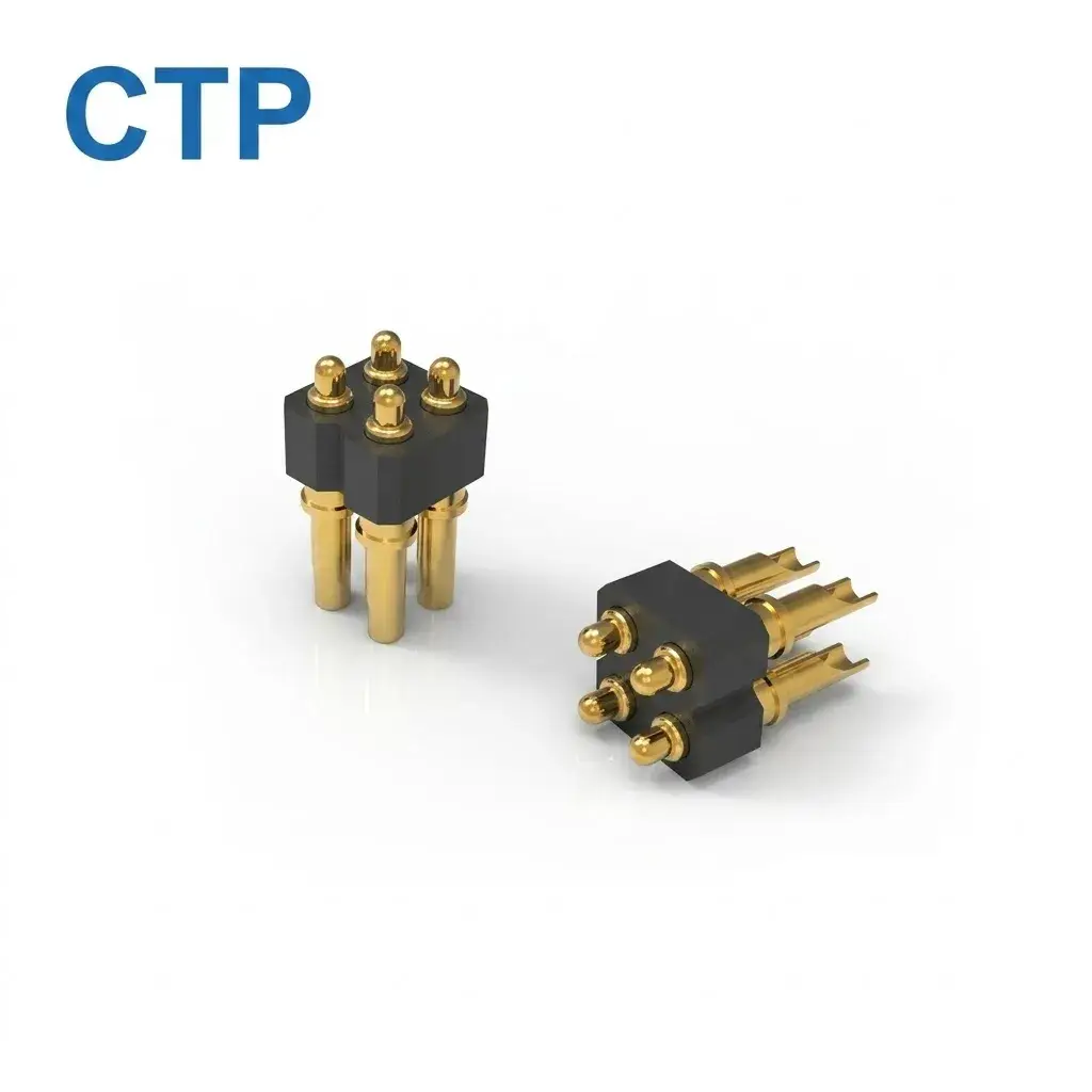 Premium 3A solder cup type spring loaded pogo pin connector delivering stable 12V power and 100,000 cycles durability for secure wire connections