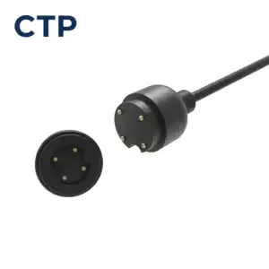 Premium 4 pin magnetic cable connector for charging delivering 12V 2A power with 6N horizontal magnetic force, manufactured by leading factory CTP.