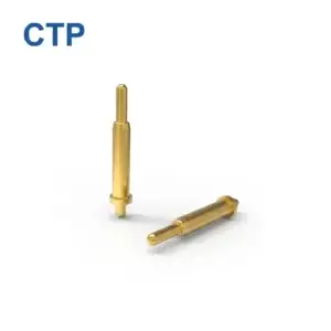 Premium double head spring loaded pogo pin delivering 12V 1A power with gold-plated contacts and 10,000 cycles lifespan.