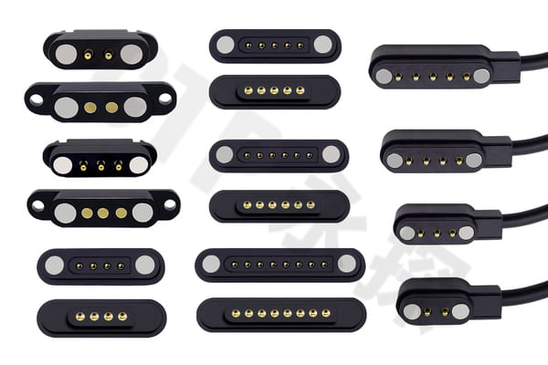 Magnetic pogo pin connector design for B2B applications