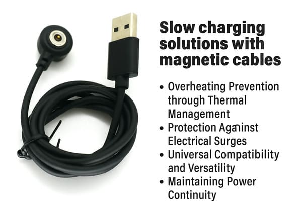 Safety features of magnetic USB cable in-car charging