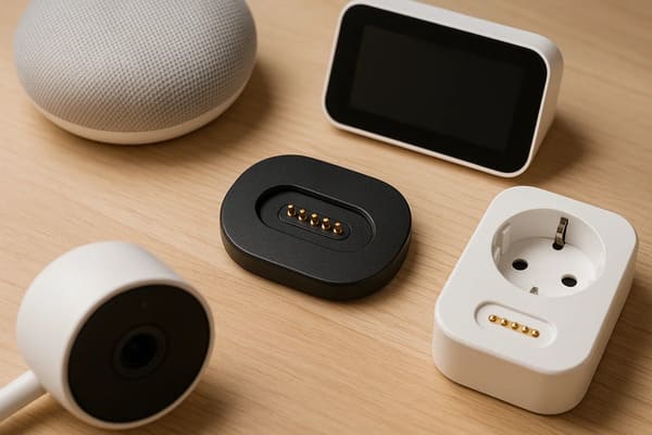 spring loaded pin connector for smarthome device