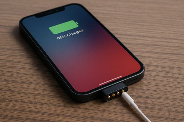 Smartphone charging with magnetic pogo pin connector