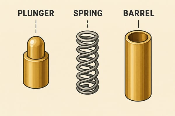 Close-up of pogo pin structure