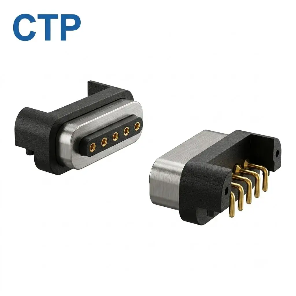 versatile 4 pin magnetic pogo pin connector