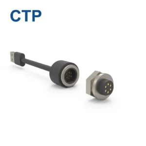 IP67 waterproof 4 pin magnetic connector delivering 12V 2A power with a 5.8N magnetic force for automotive applications